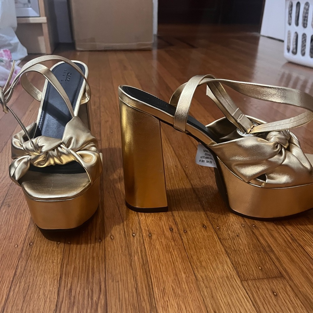 Brand new ASOS gold platform heels